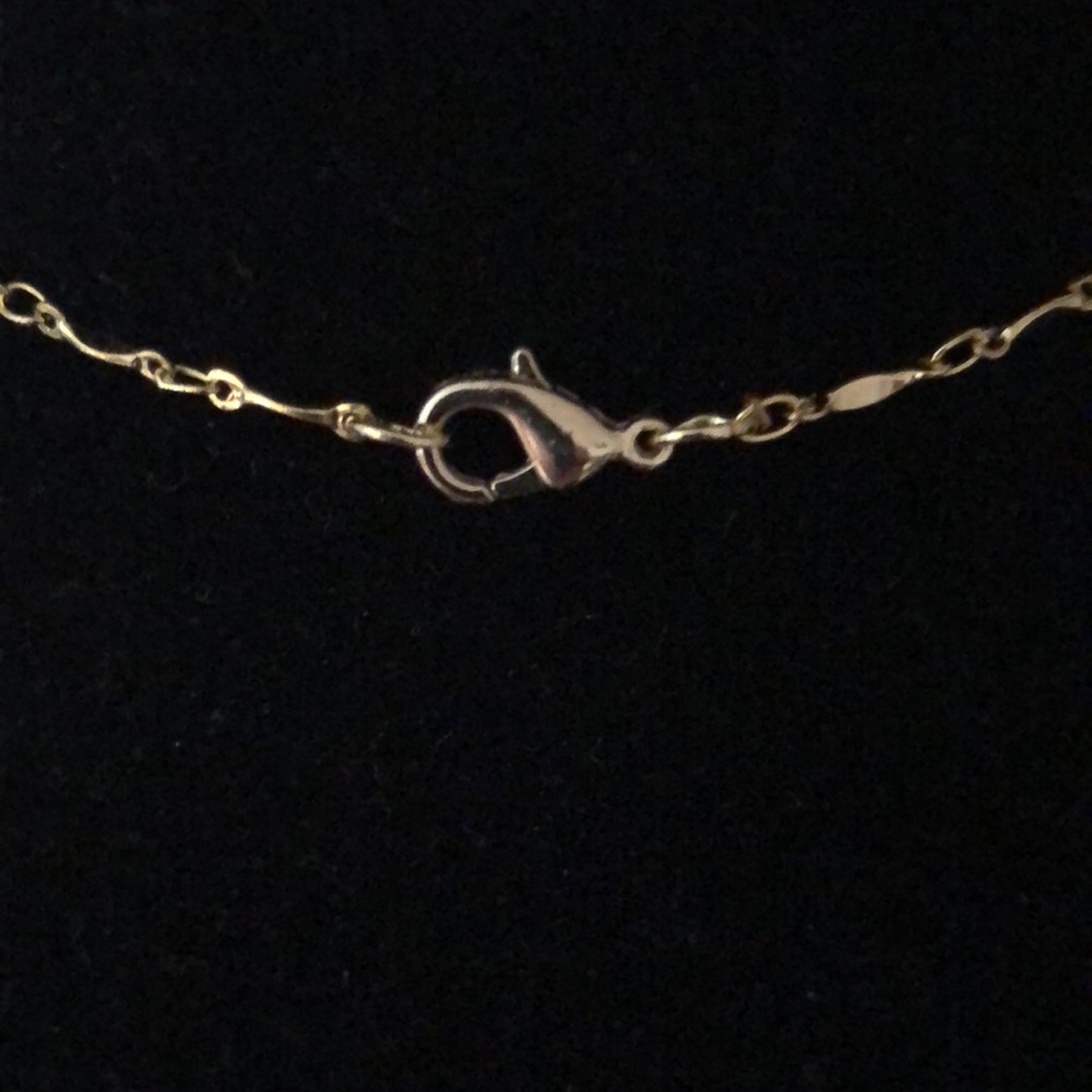 Gold Heart Pendant Necklace with Blue Gem - Picture 5 of 8